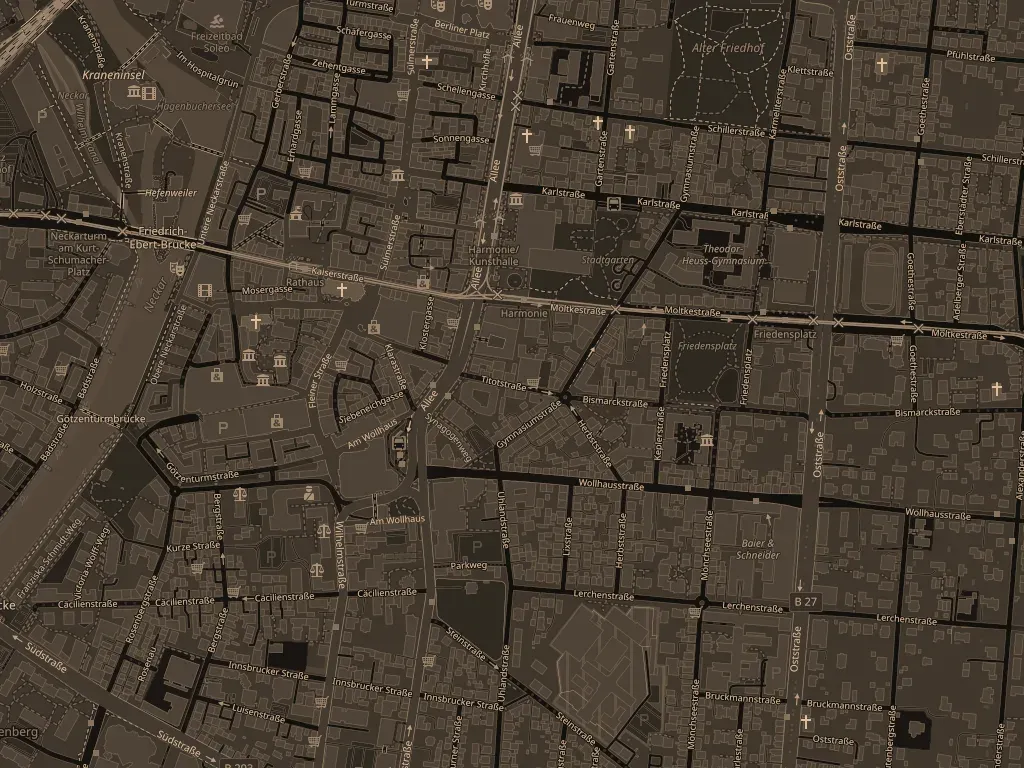 Standort: Kaiserstr. 33, 74072 Heilbronn Stadtplan von Heilbronn mit dem Standort der JL Immobilienservice GmbH, Kaiserstr. 33.